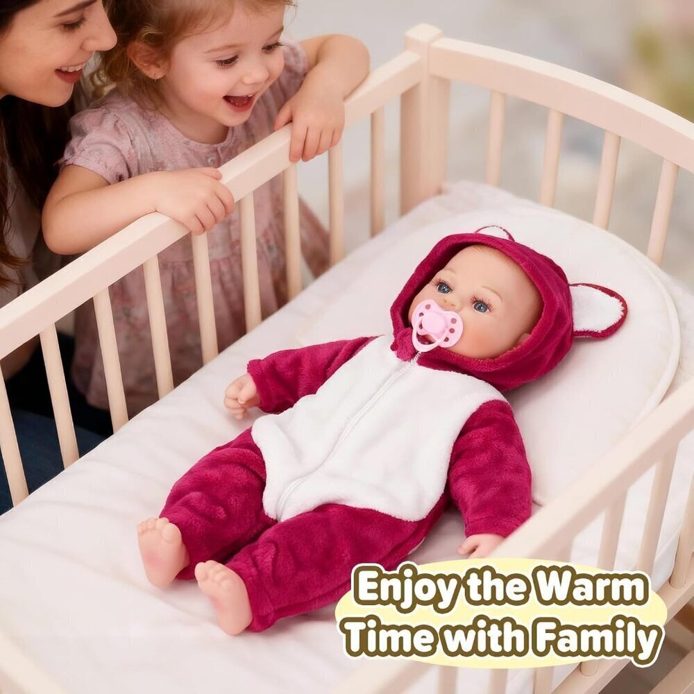 18 Inch Lifelike Newborn Real Life Soft Body Baby Doll With Accessories Pajamas - Picture 2 of 7